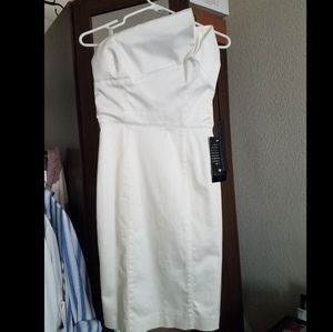 Strapless Bebe white dress size 6 New with tags